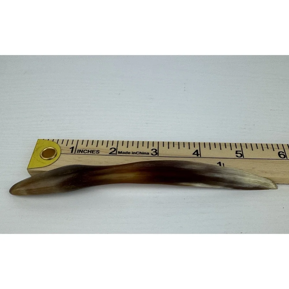 Vintage Antique Natural Horn Letter Opener Paper Knife Curved Brown‎ Desk Tool